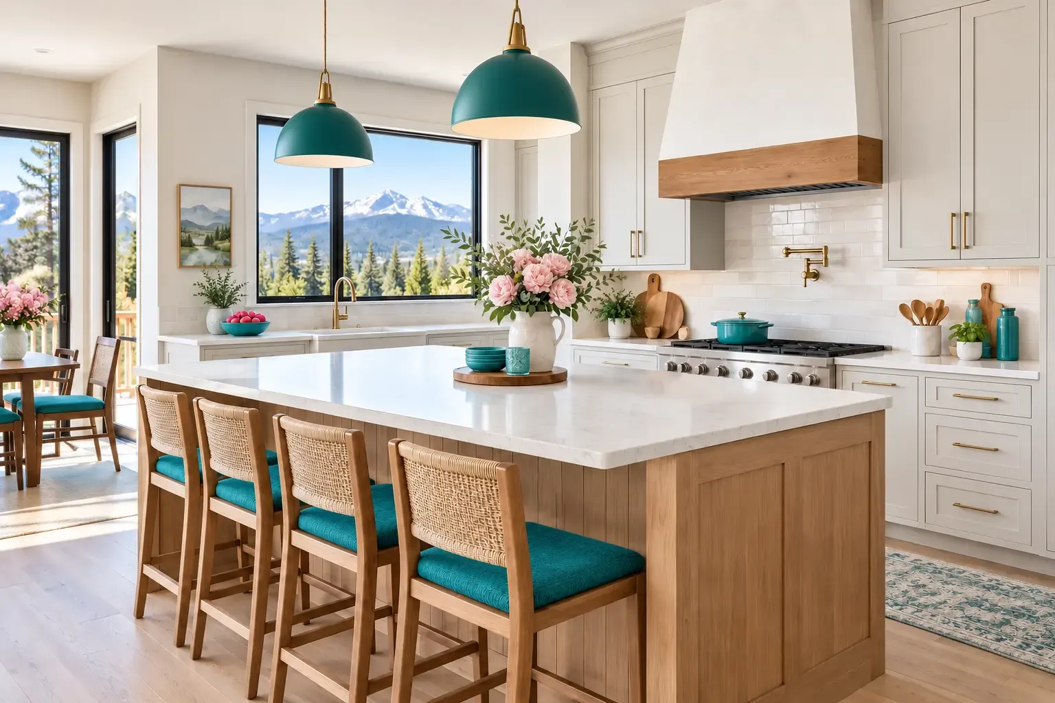 Bright, freshly cleaned kitchen